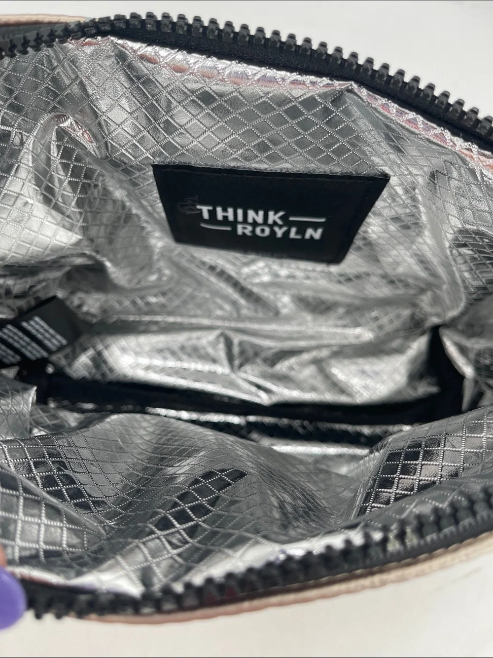THINK ROYLN Quilted Snake Print Travel Trio Pouches